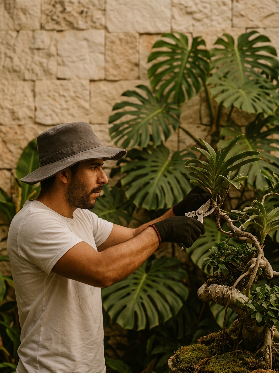 Poda escultórica de especies tropicales.