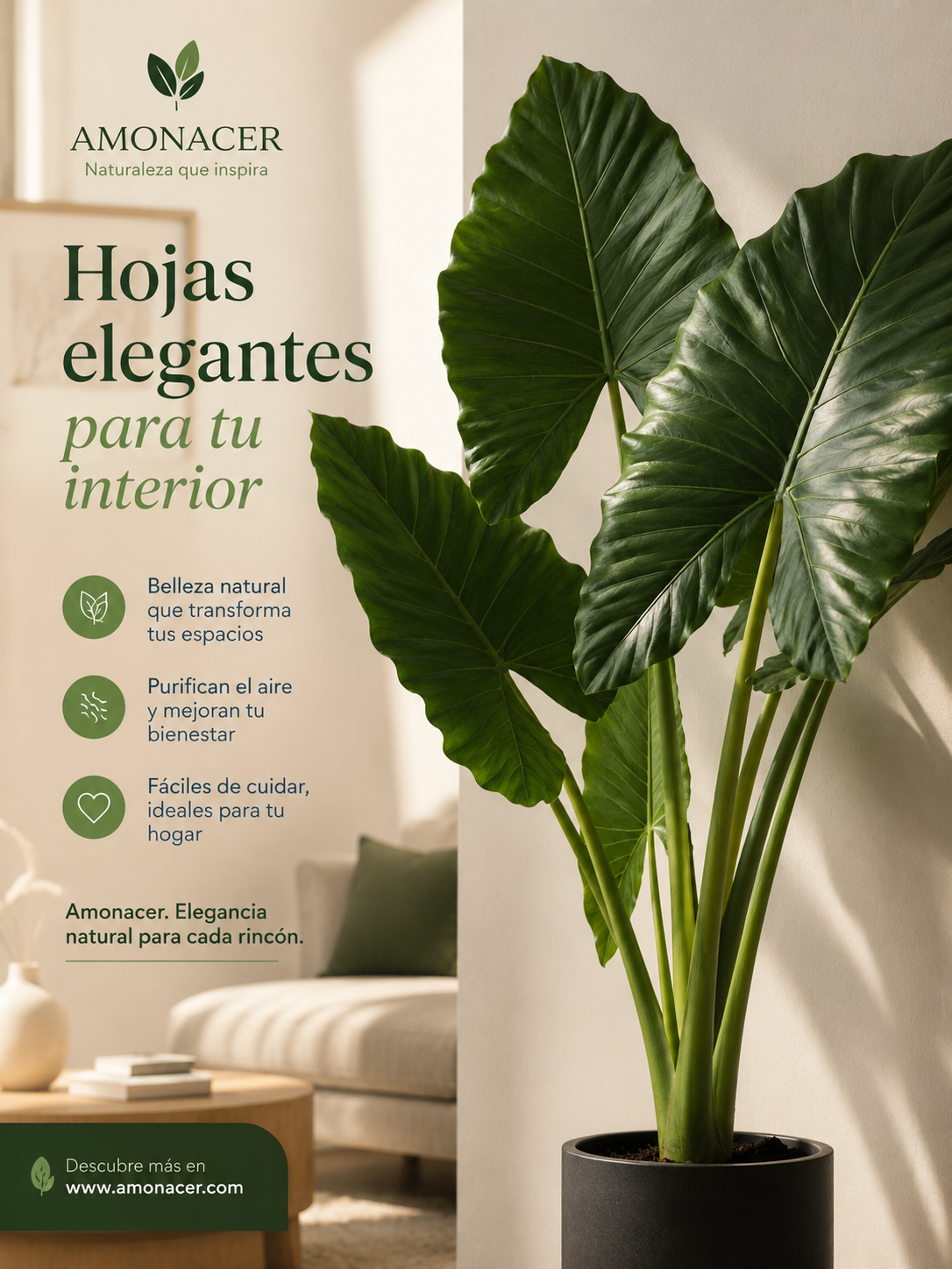 Hojas elegantes para tu interior